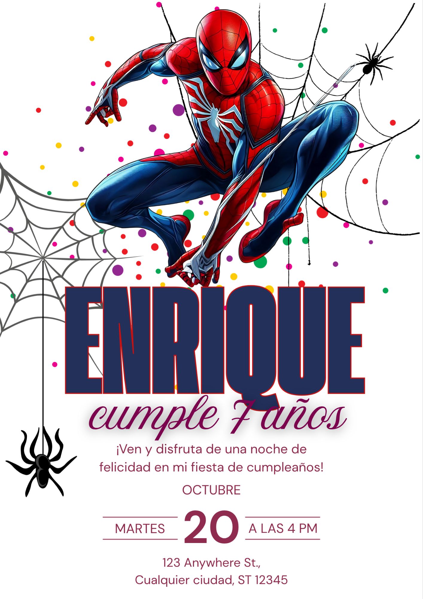 invitación digital spiderman