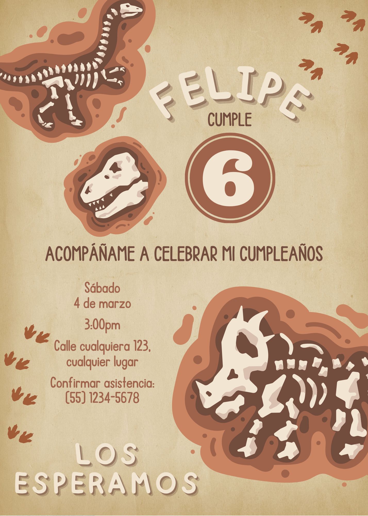 invitación virtual dinosaurios