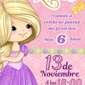 Invitación virtual Rapunzel