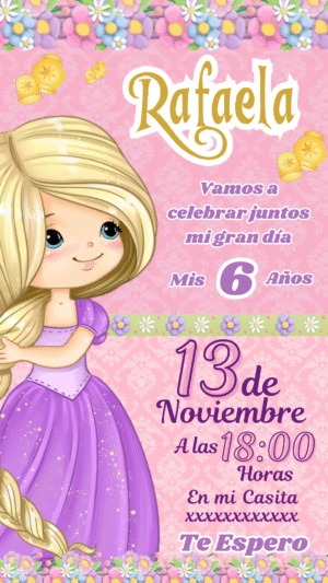 Invitación virtual Rapunzel