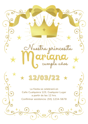 Invitación Digital de Princesas