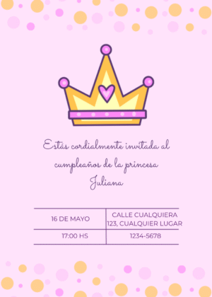 Invitación Virtual de Princesas
