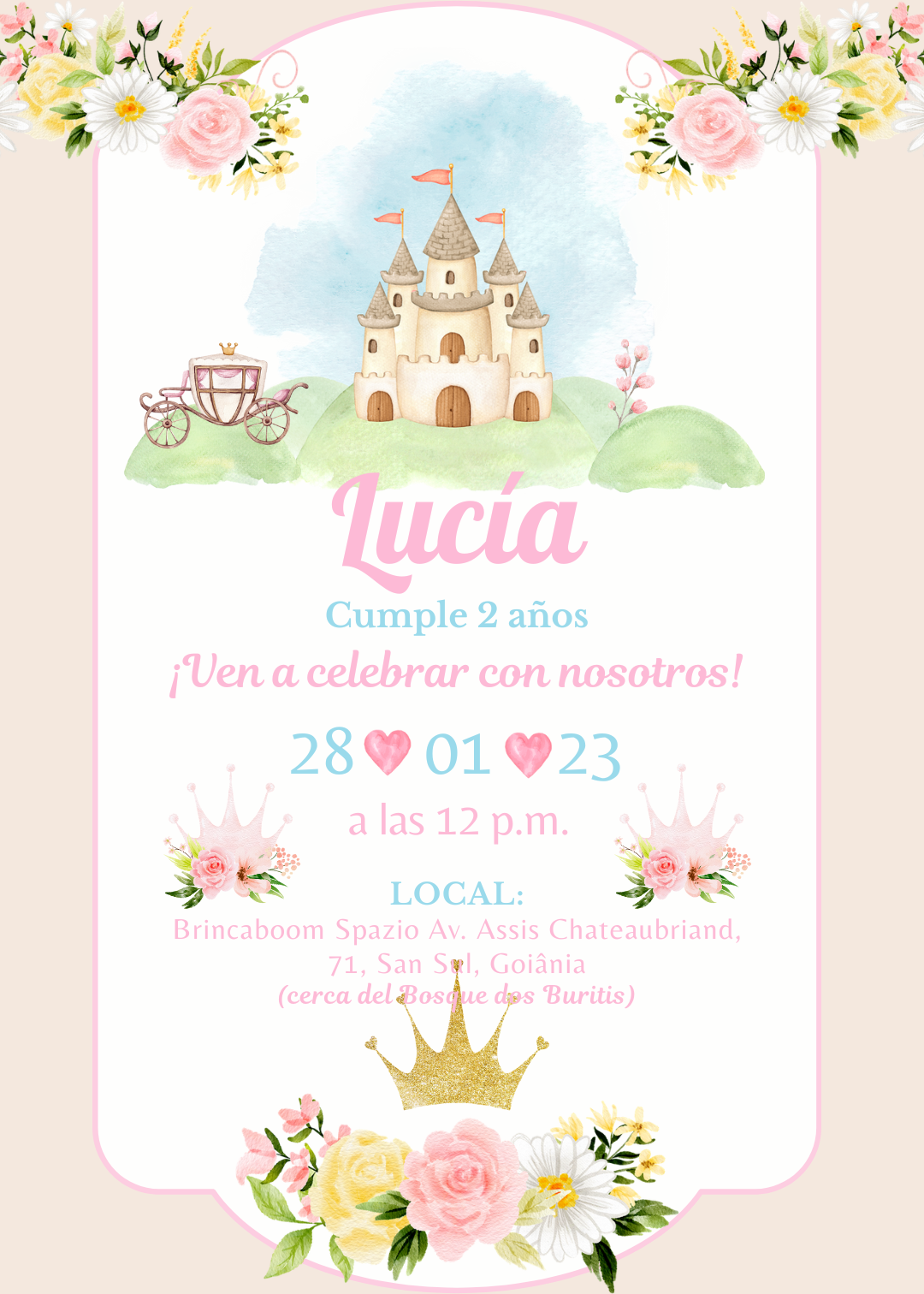 Invitación digital Princesas