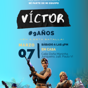 Invitación virtual fortnite