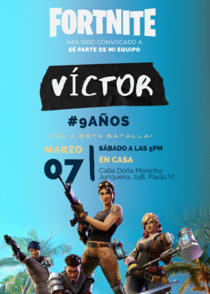 Invitación virtual fortnite