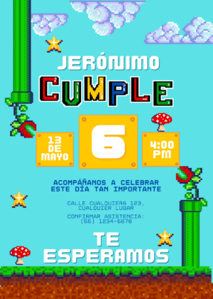 Invitación Digital Mario Bross