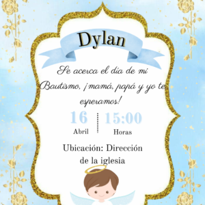 Invitación Angelito para Comunión