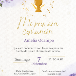 Invitación Virtual para Primera Comunión