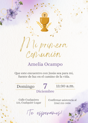 Invitación Virtual para Primera Comunión
