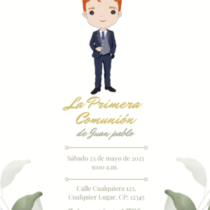 Invitación para comunión de varon