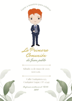 Invitación para comunión de varon