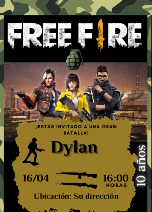 Invitación de Free Fire