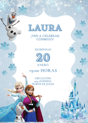 Invitación digital de Frozen