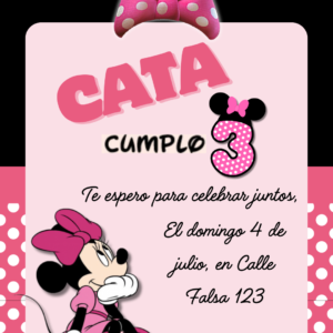 invitación digital minie rosa