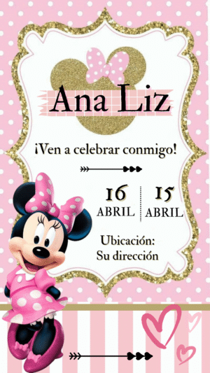 Invitación virtual Minnie Mouse