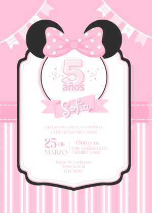 Invitación de Minnie para Cumpleaños