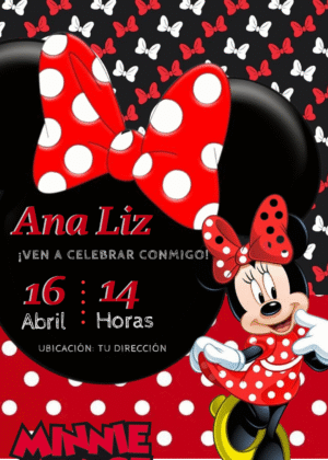 Invitación de Minnie Roja