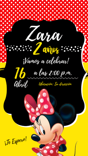 Invitación de Minnie Mouse