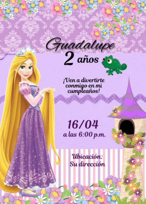 Invitación Digital Rapunzell