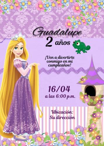 Invitación Digital Rapunzell