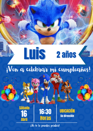 Invitación virtual de sonic