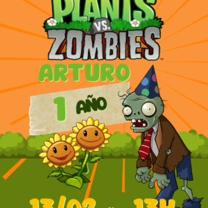 Invitación de plants vs zombies