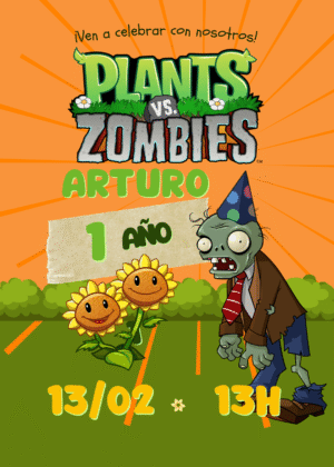 Invitación de plants vs zombies