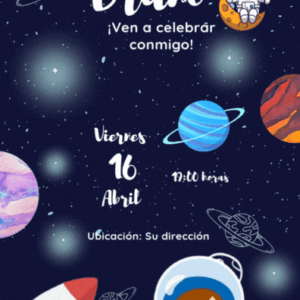 invitacion astronauta con movimiento