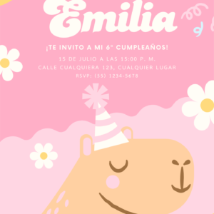Invitación digital de capibara