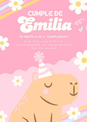 Invitación digital de capibara