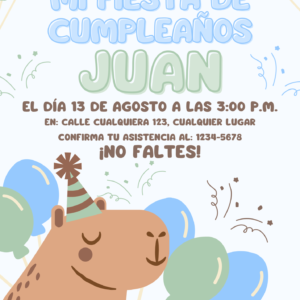 Invitación virtual de capibara
