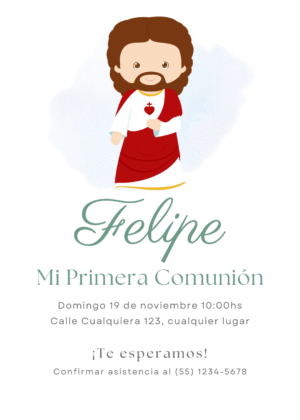 invitacion para comunion porfis de varon