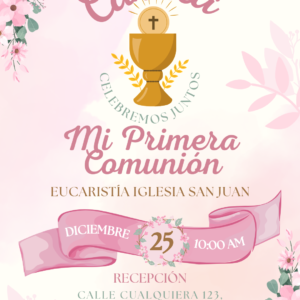 Invitación Virtual para Comunión Niña
