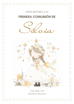 Invitación Digital para Comunión Niña