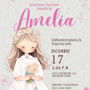 Invitación Digital para Comunión de Niña ​
