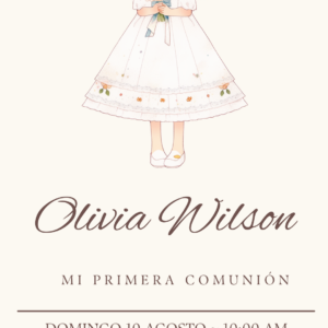 Invitación Virtual para Comunión de Niña