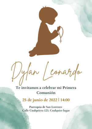 Invitación Digital de Primera Comunión Personalizada