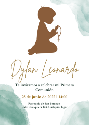 Invitación Digital de Primera Comunión Personalizada