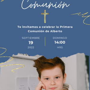 Invitación de comunión para niño con foto