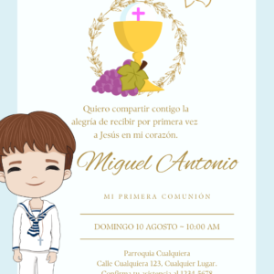 Invitación para comunión de niño