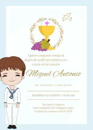 Invitación para comunión de niño