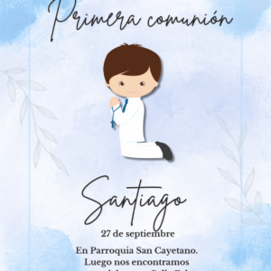 Invitación digital comunion para niño