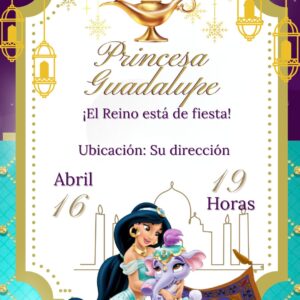 Invitación de Jazmin para cumpleaños