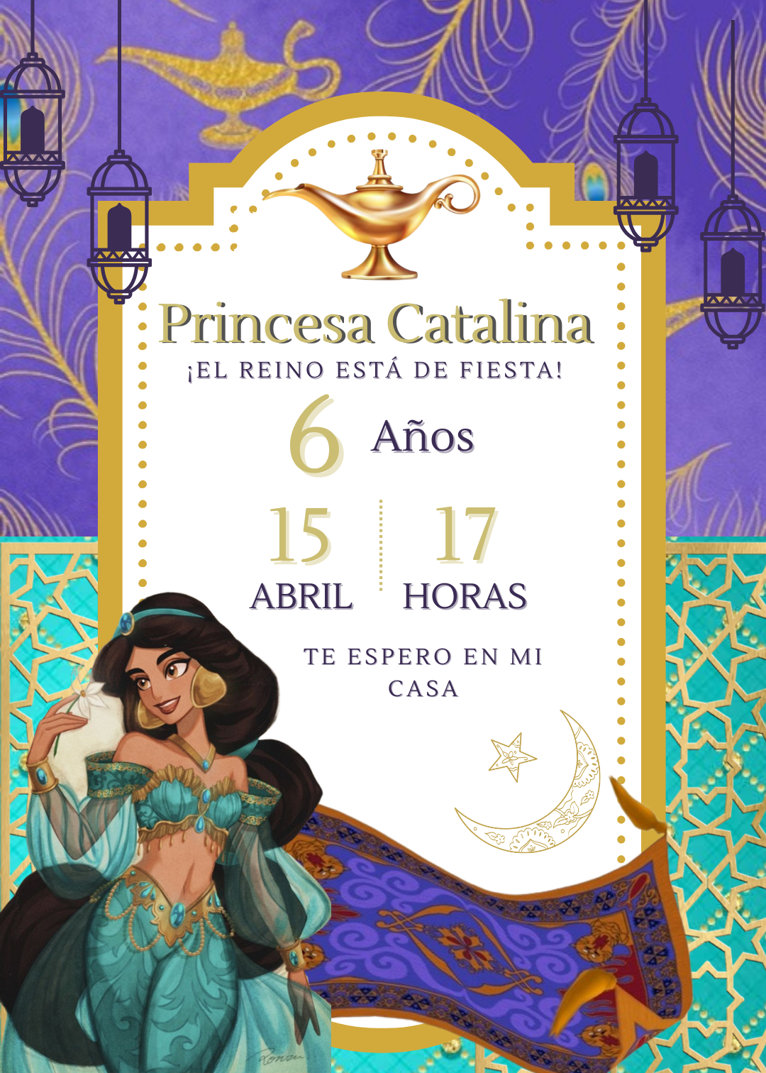 Invitación de la princesa Jazmin