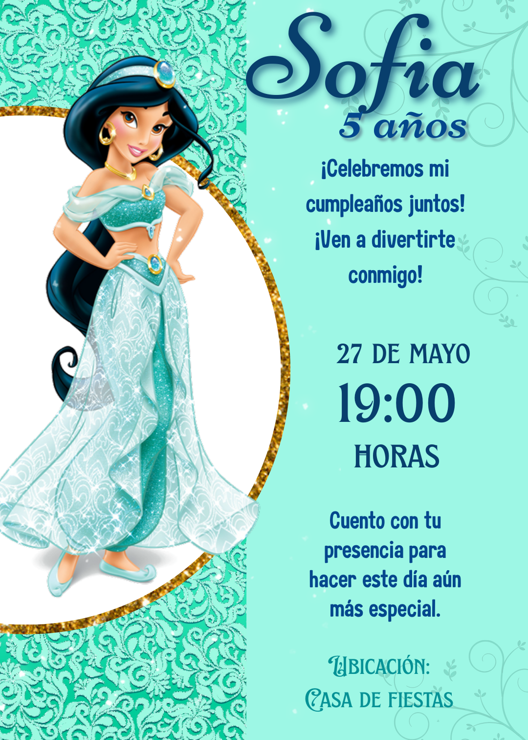 Invitación Princesas Disney
