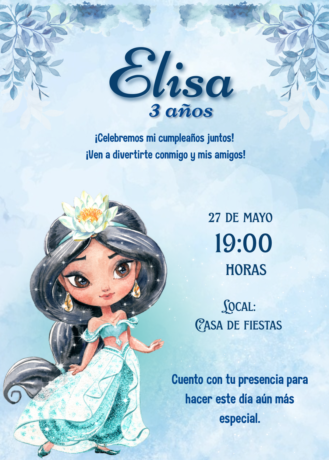 Invitacion digital de Jazmin