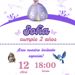 invitacion de la princesita sofia