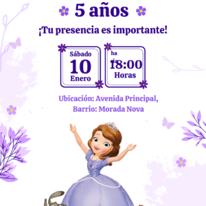 invitacion virtual princesita sofia