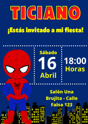 Invitación digital del Hombre Araña