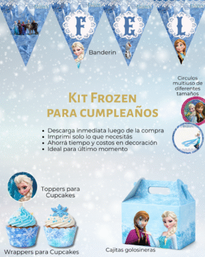 kit imprimible frozen para cumpleaños